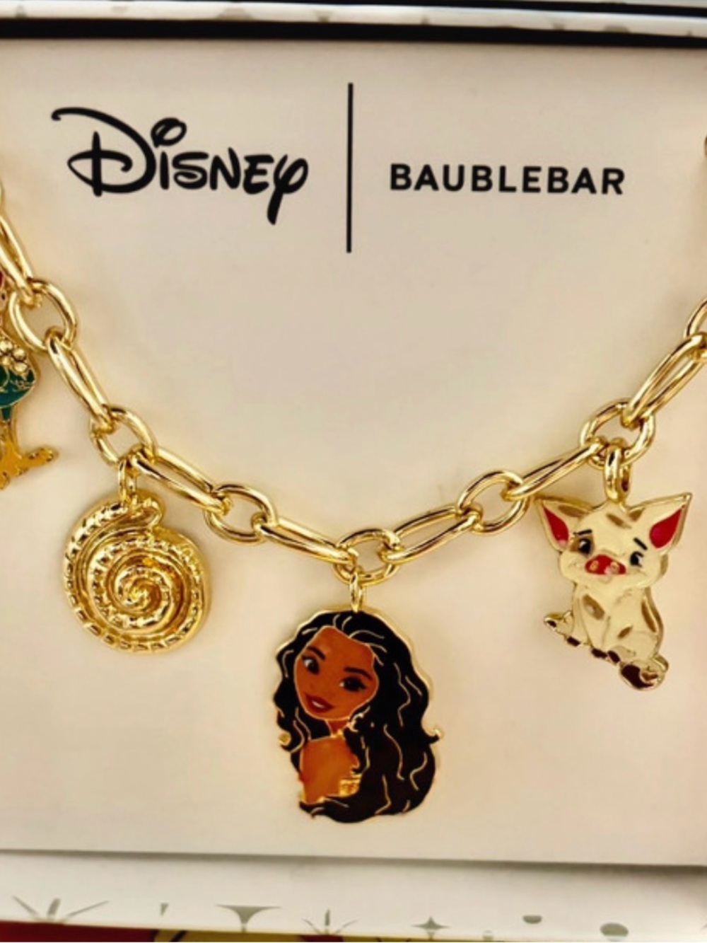 Disney x BaubleBar Moana Gold Charms Necklace